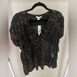 Nordstrom Black Ruched Blouse